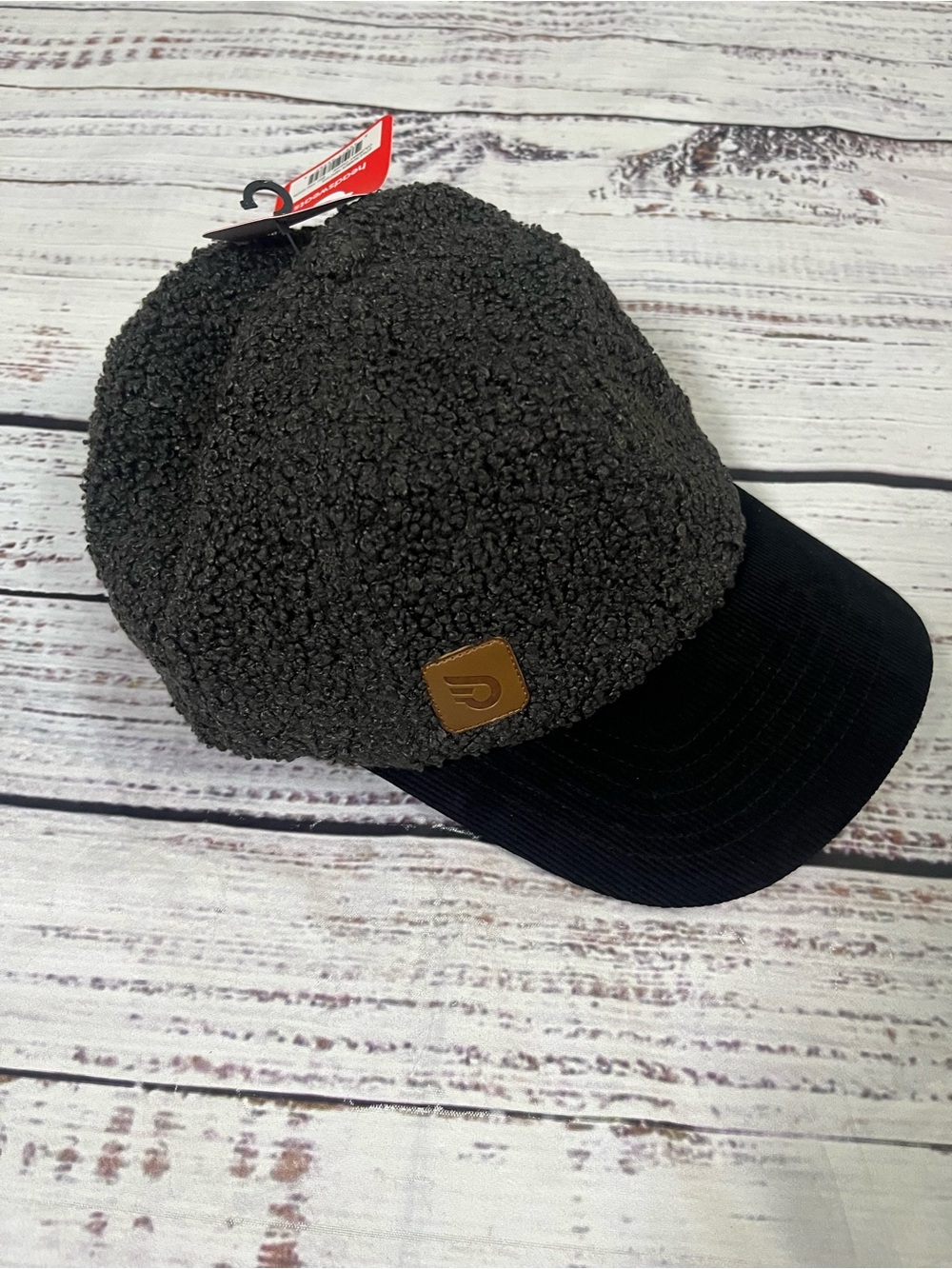 Headsweats Sherpa Baseball Cap with Leather Logo Patch - Charcoal